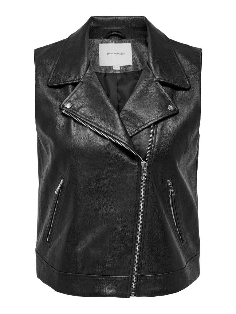 ONLY CARMAKOMA CARVERA FAUX LEATHER WAISTCOAT  OTW Dames Biker - Maat S-42/44