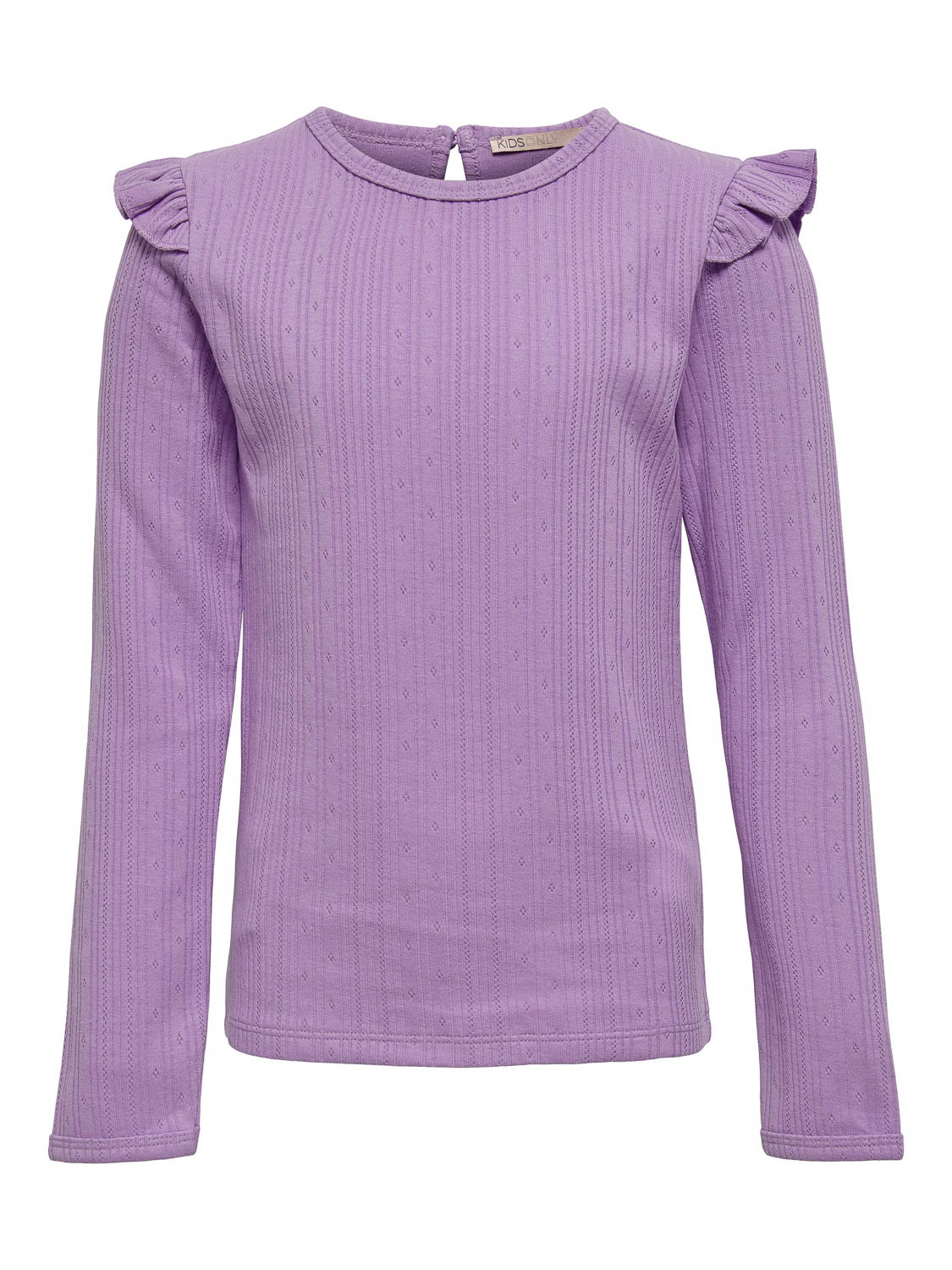 ONLY KOGMIMI LS FRILL TEE WVN Meisjes T-shirt - Maat 158