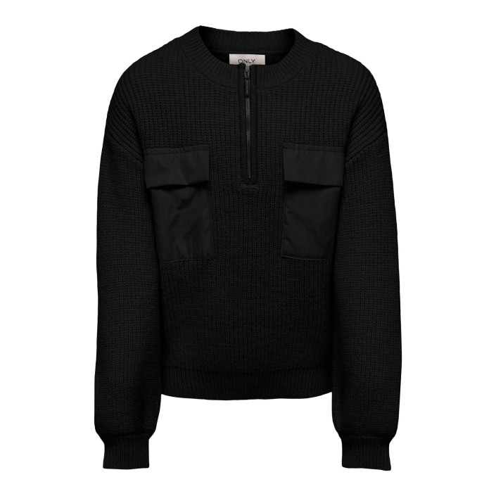 Only KOGPETRA L/S ZIP HIGHNECK PULLOVER : Black | Freewear KOGPETRA L/S ZIP HIGHNECK PULLOVER : - www.freewear.nl - Freewear