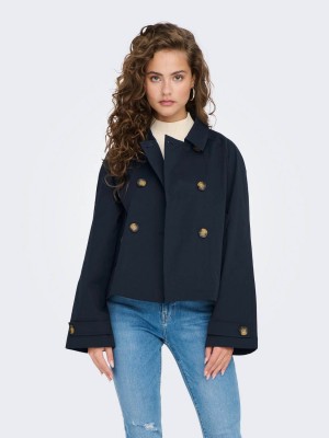 Only ONLAPRIL LIFE SHORT TRENCHCOAT OTW : Night Sky | Freewear ONLAPRIL LIFE SHORT TRENCHCOAT OTW : - www.freewear.nl - Freewear