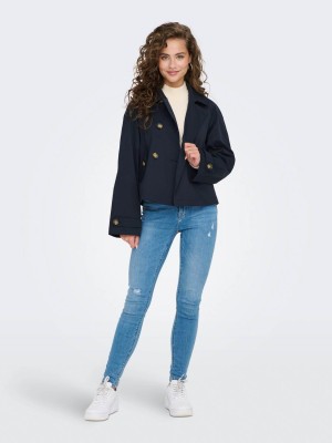 Only ONLAPRIL LIFE SHORT TRENCHCOAT OTW : Night Sky | Freewear ONLAPRIL LIFE SHORT TRENCHCOAT OTW : - www.freewear.nl - Freewear