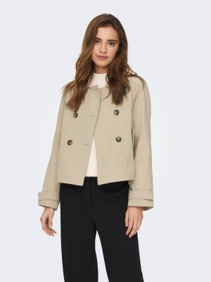 Only ONLAPRIL LIFE SHORT TRENCHCOAT OTW : Oxford Tan | Freewear ONLAPRIL LIFE SHORT TRENCHCOAT OTW : - www.freewear.nl - Freewear