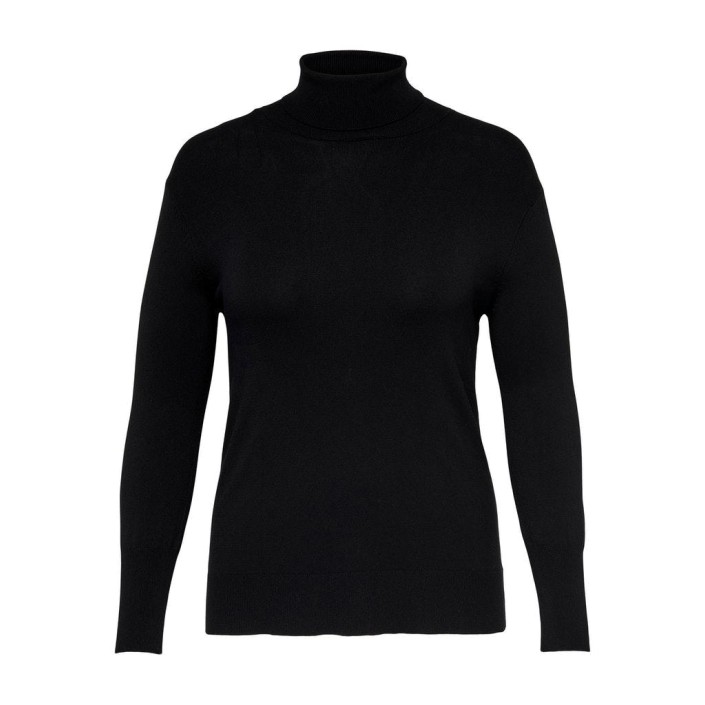 Carmakoma CARVENICE LIFEL/S ROLL PULLOVER KNT Black | Freewear CARVENICE LIFEL/S ROLL PULLOVER KNT - www.freewear.nl - Freewear