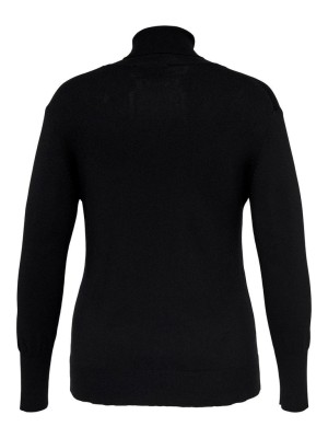 Carmakoma CARVENICE LIFEL/S ROLL PULLOVER KNT Black | Freewear CARVENICE LIFEL/S ROLL PULLOVER KNT - www.freewear.nl - Freewear