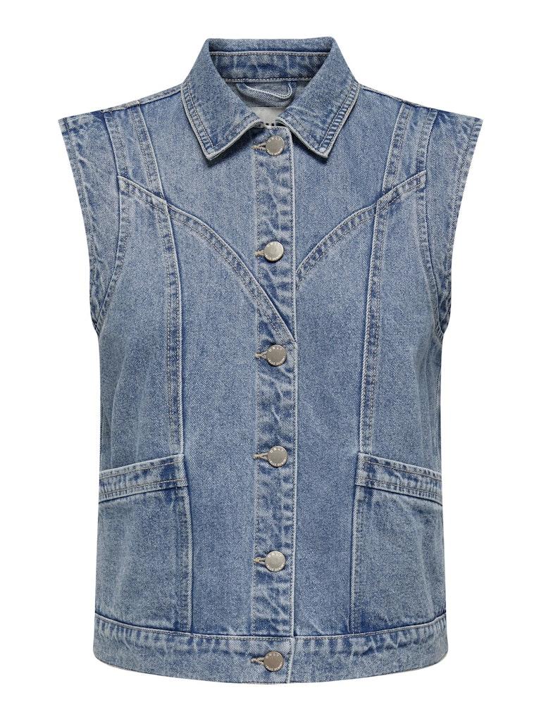 Only Vest Onlkennedy Sl Dnm Waistcoat Bj 15278041 Medium Blue Denim Dames Maat - L