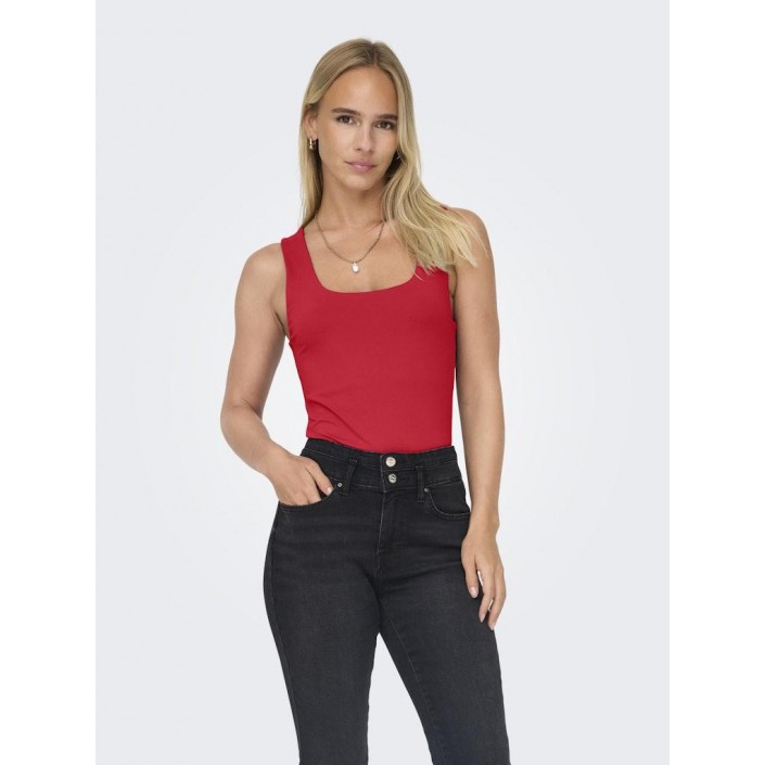 Only ONLEA S/L 2-WAYS FIT TOP JRS NOOS Racing Red | Freewear ONLEA S/L 2-WAYS FIT TOP JRS NOOS - www.freewear.nl - Freewear