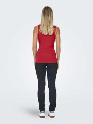 Only ONLEA S/L 2-WAYS FIT TOP JRS NOOS Racing Red | Freewear ONLEA S/L 2-WAYS FIT TOP JRS NOOS - www.freewear.nl - Freewear
