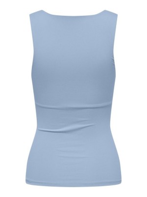 Only ONLEA S/L 2-WAYS FIT TOP JRS NOOS Soft Chambray | Freewear ONLEA S/L 2-WAYS FIT TOP JRS NOOS - www.freewear.nl - Freewear