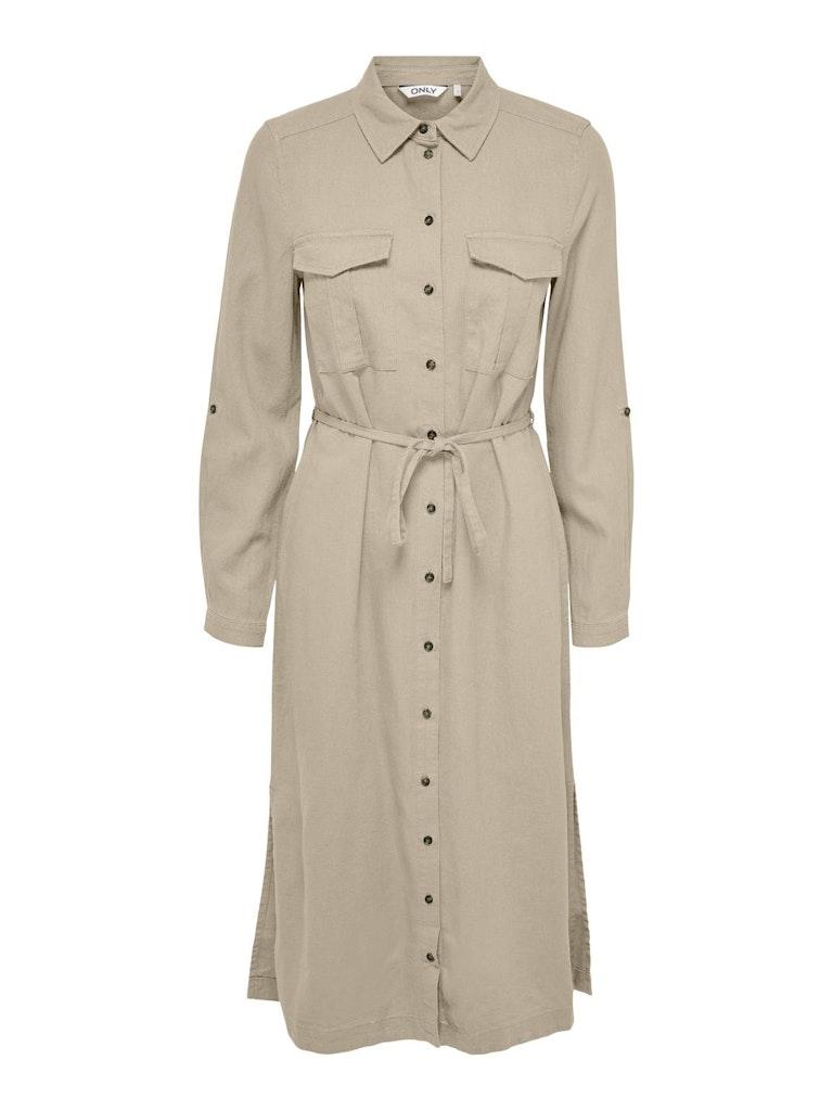 Only Onlcaro Ls Linen Shirt Dress Cc Pnt