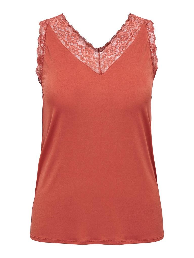 Sleeveless Tops Only Carmakoma , Oranje , Dames