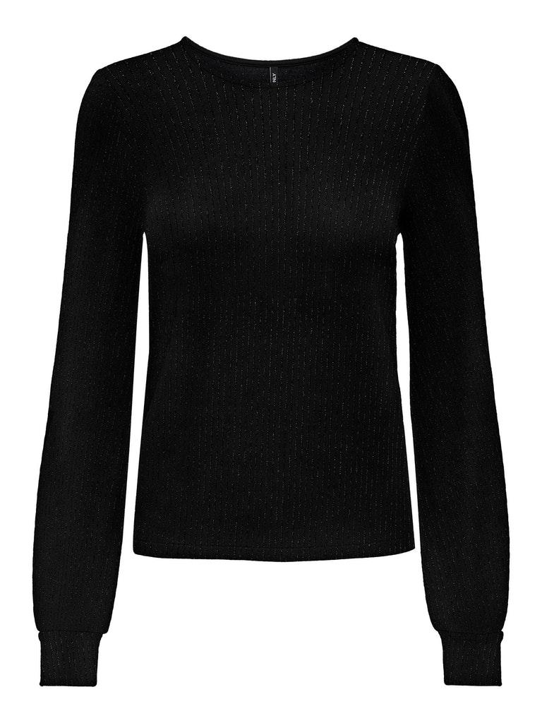 ONLY ONLCAROL L/S LOOSE GLITTER TOP JRS Dames Top - Maat S