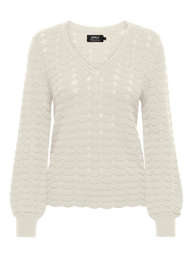 Only Trui Onlfia Ls Structure V-neck Cc Knt 15279905 Whitecap Gray/melange Dames Maat - M