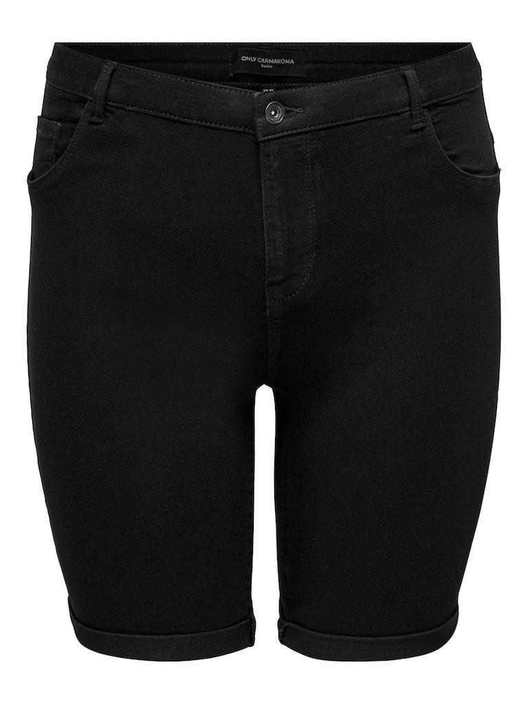 Denim Shorts Only Carmakoma , Zwart , Dames