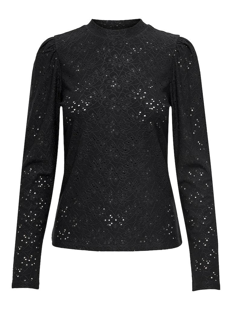 Only T-shirt Onlsmilla L/s Puff Top Cs Jrs 15283461 Black Dames Maat - M