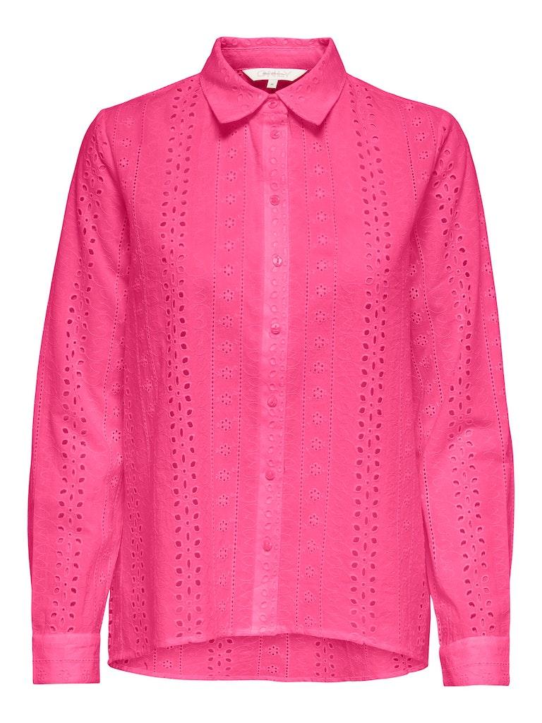 Only Blouse Onlalfie Emb Ls High Low Shirt Wvn 15283705 Carmine Rose Dames Maat - XS