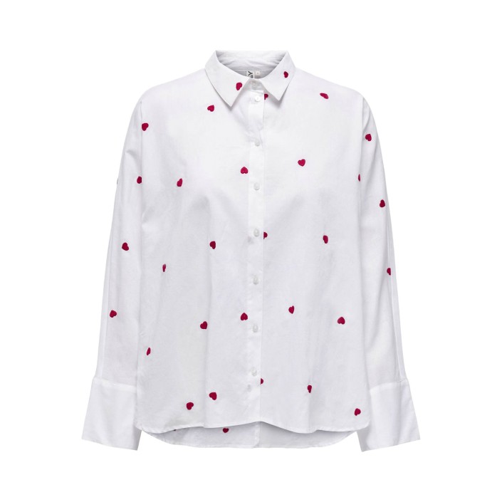Only ONLNEW LINA GRACE LS EMB SHIRT NOOS: Bright White/HEART | Freewear ONLNEW LINA GRACE LS EMB SHIRT NOOS: - www.freewear.nl - Freewear