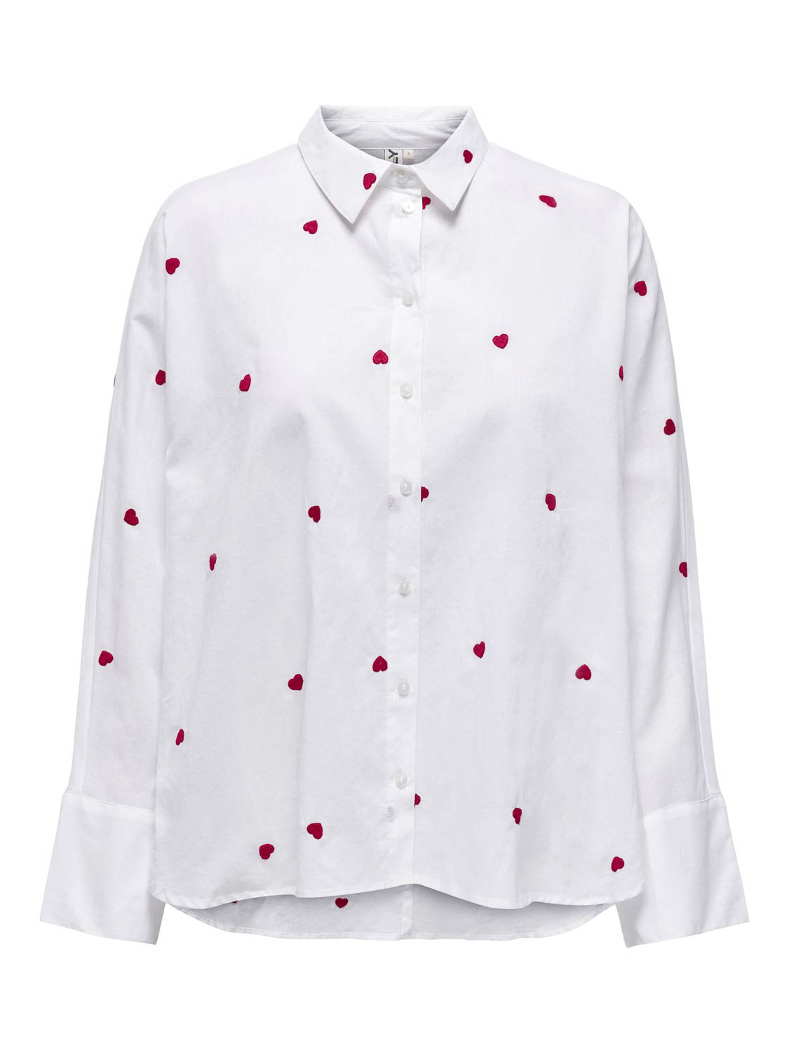 Only Blouse Onlnew Lina Grace Ls Emb Shirt Noos 15283743 Bright White/heart Dames Maat - M