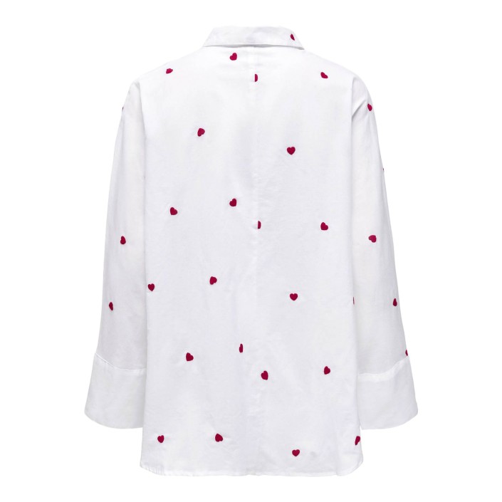 Only ONLNEW LINA GRACE LS EMB SHIRT NOOS: Bright White/HEART | Freewear ONLNEW LINA GRACE LS EMB SHIRT NOOS: - www.freewear.nl - Freewear