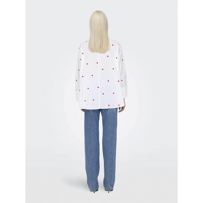 Only ONLNEW LINA GRACE LS EMB SHIRT NOOS: Bright White/HEART | Freewear ONLNEW LINA GRACE LS EMB SHIRT NOOS: - www.freewear.nl - Freewear