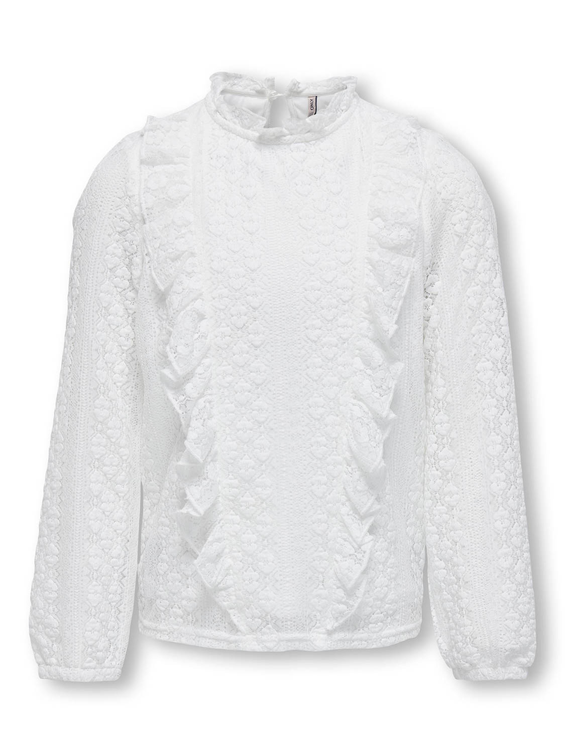 ONLY KOGAYA L/S FRILL LACE TOP JRS Meisjes T-shirt - Maat 122/128