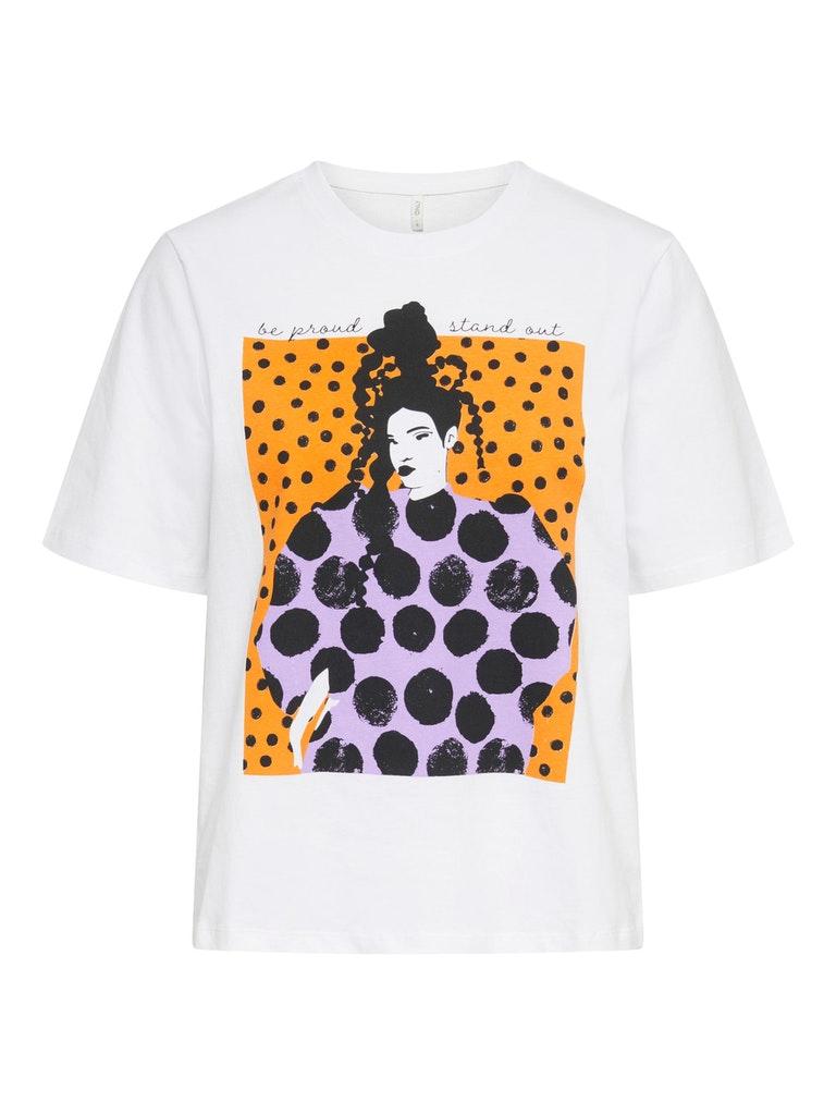 Only T-shirt Onlmauve Boxy S/s Woman Top Box Jr 15286644 Bright White/proud Dames Maat - XS