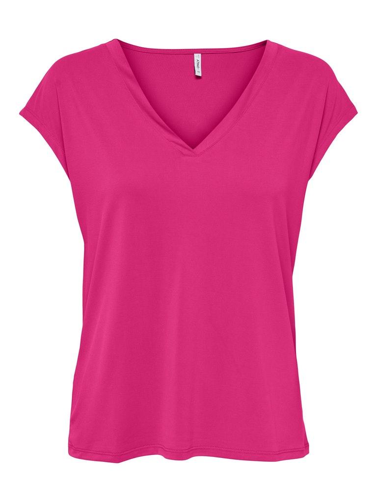 Only T-shirt Onlfree S/s Modal V-nec Top Box Jrs 15287041 Very Berry Dames Maat - XS