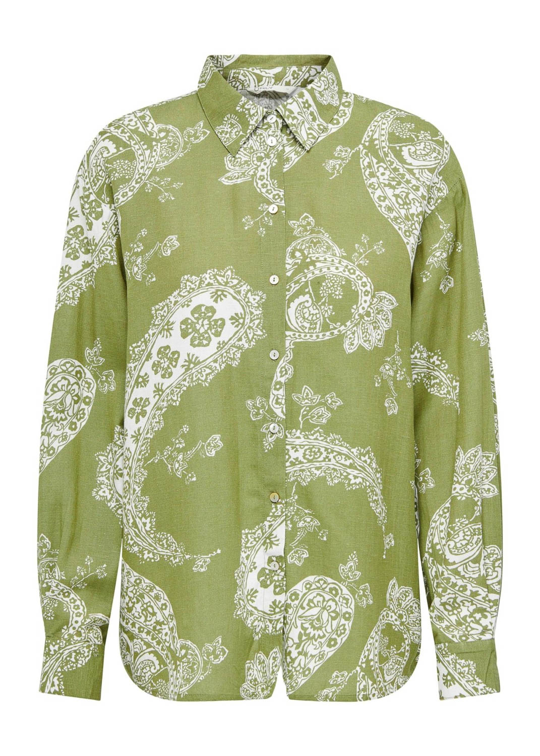 Only Blouse Onlbella Linen L/s Loose Shirt Ptm 15289378 Olive Branch/large Pais Dames Maat - XL