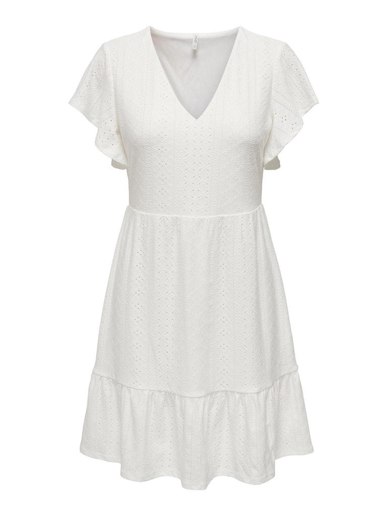ONLY Sandra S/s V-neck Dress Cloud Dancer WIT XS