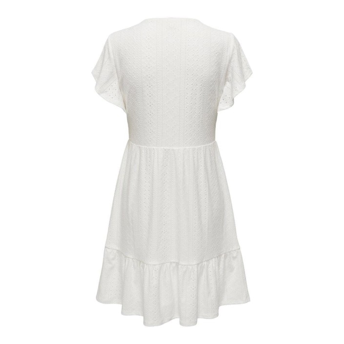 Only ONLSANDRA S/S V-NECK DRESS JRS Cloud Dancer | Freewear ONLSANDRA S/S V-NECK DRESS JRS - www.freewear.nl - Freewear