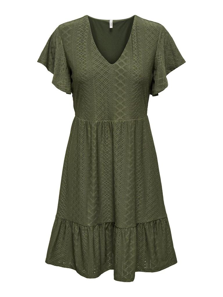 ONLY ONLSANDRA S/S V-NECK DRESS JRS Dames Jurk - Maat S