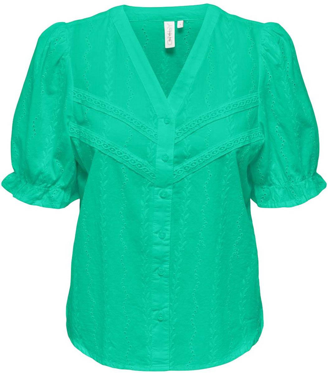 Only Blouse Onlfrida Ss V-neck Button Top Wvn C 15289913 Deep Mint Dames Maat - S