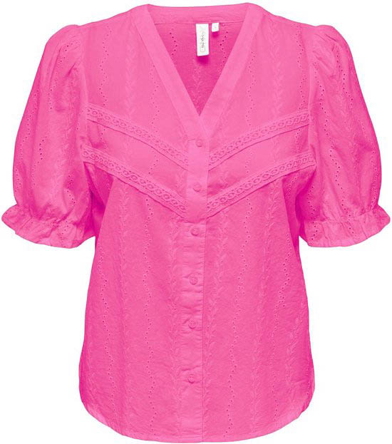 Only Blouse Onlfrida Ss V-neck Button Top Wvn C 15289913 Strawberry Moon Dames Maat - XS
