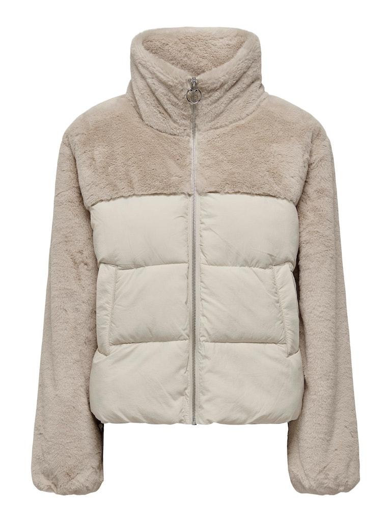 Only Wanja Fur Puffer Mix Jacket Moonbean BEIGE L