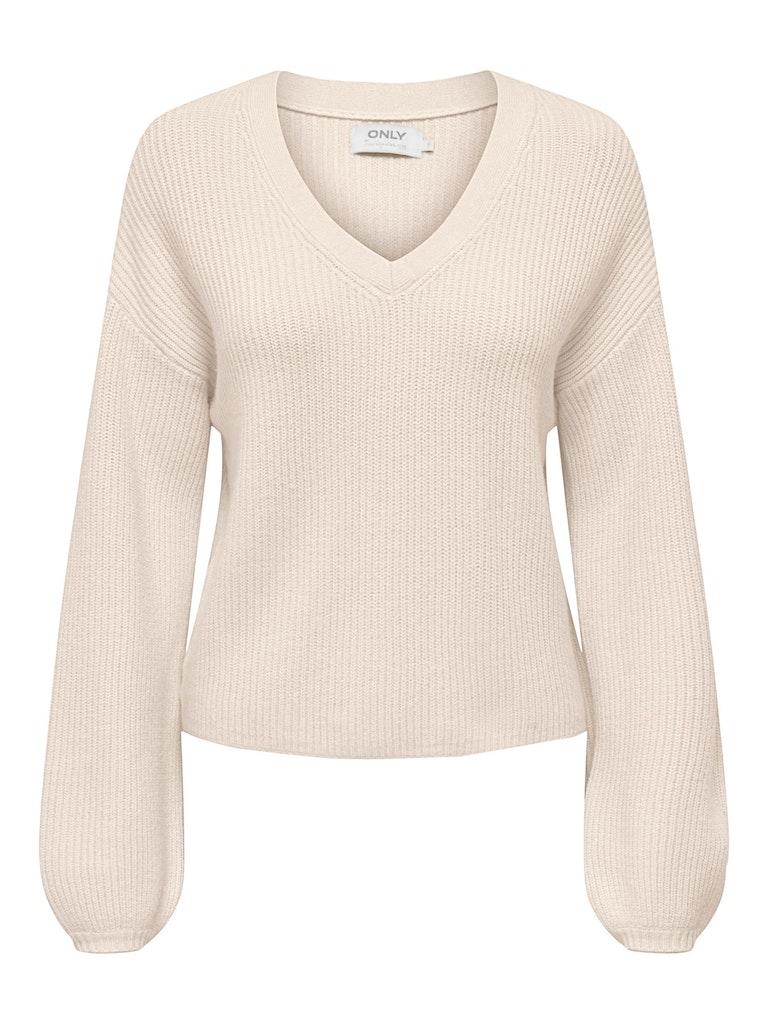 Only Trui Onlkatia Ls Loose Rib V-neck Cc Knt 15294086 Whitecap Gray/melange Dames Maat - XL