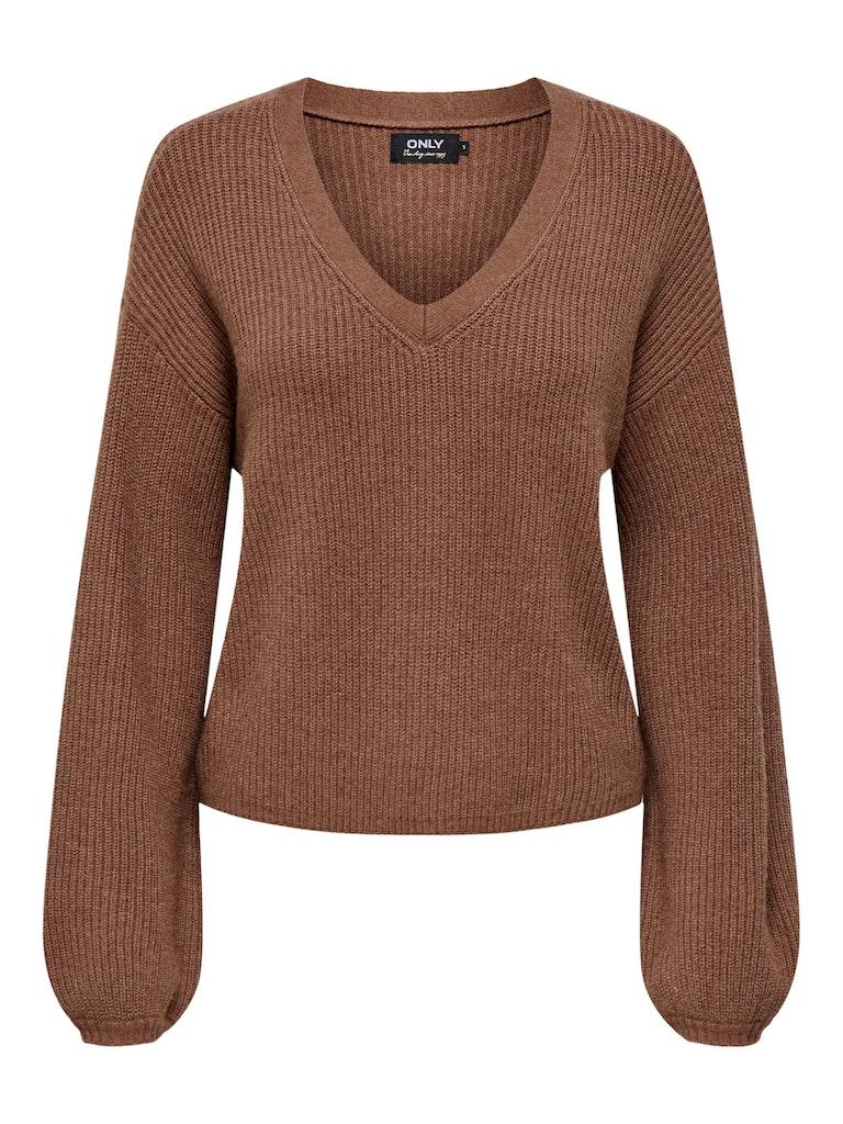 Only Onlkatia Ls Loose Rib V-neck Cc Knt