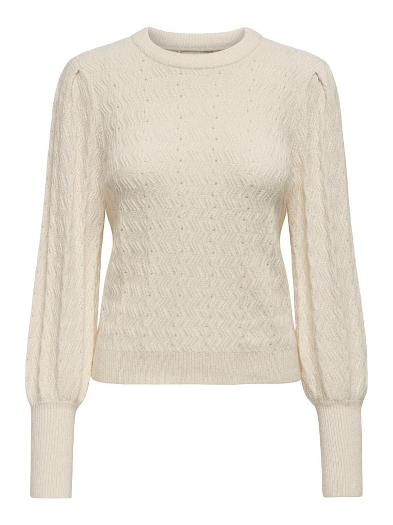 Only ONLKATIA LS STRUCT PUFF ON KNIT - Whitec Ecru