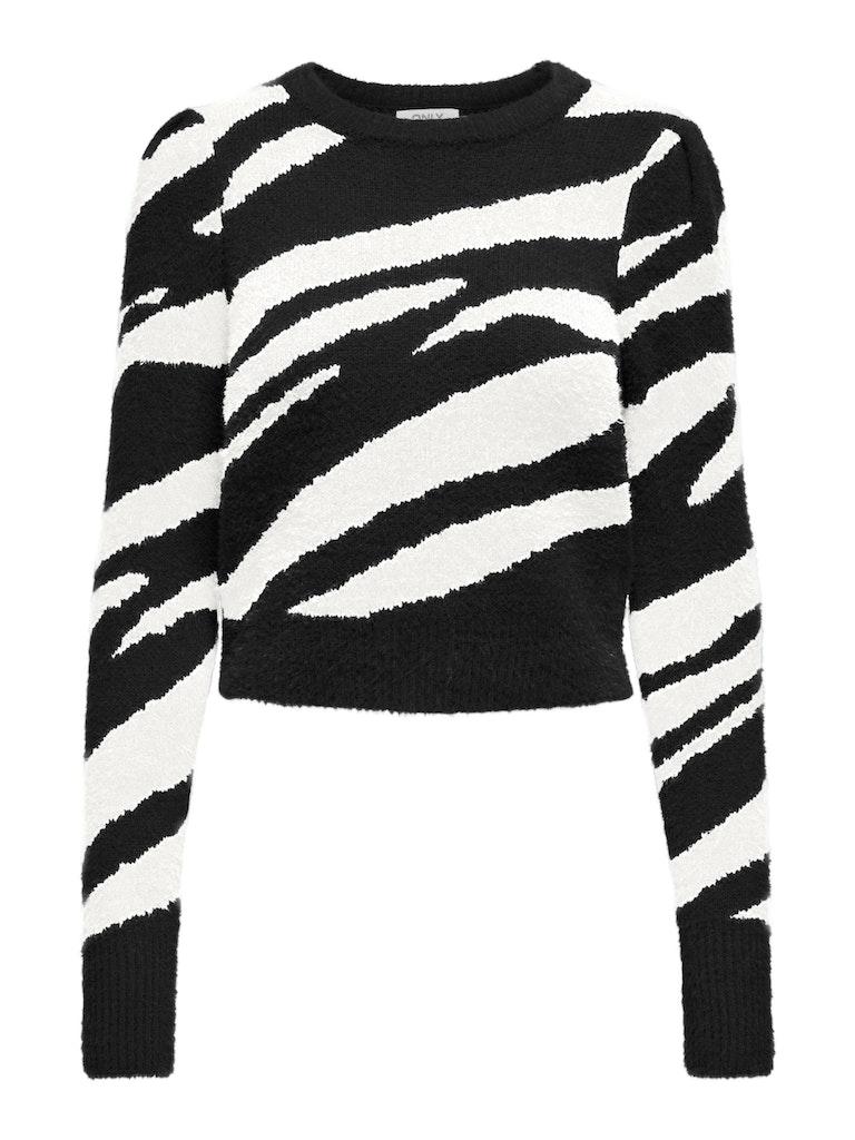 Gebreide pullover met all-over motief, model 'ELLA'