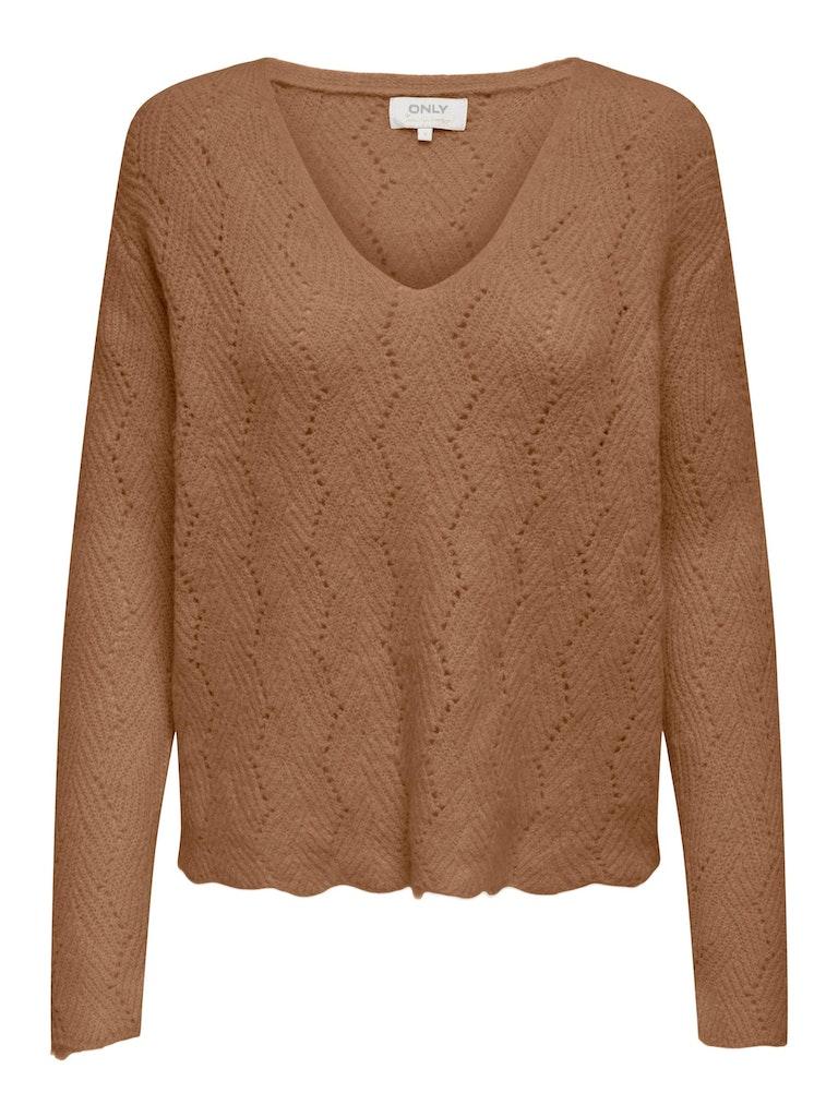 ONLY ONLEMILIA LS STRUCTURE VNECK CC KNT Dames Trui - Maat S