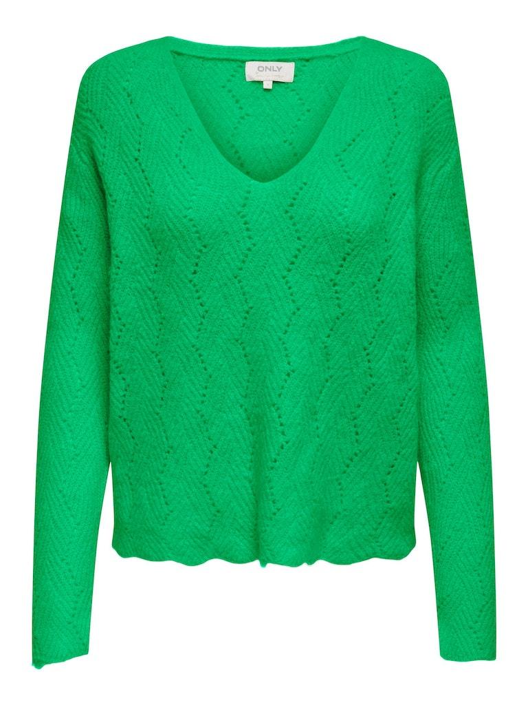 Only Trui Onlemilia Ls Structure Vneck Cc Knt 15294797 Island Green/melange Dames Maat - L
