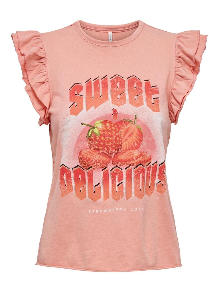 ONLY ONLLUCY S/S FRUIT TOP BOX JRS Dames T-shirt - Maat XL