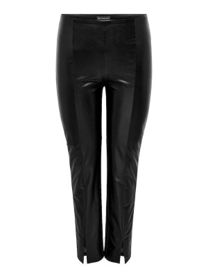 Carmakoma CARPAPAYA FAUX LEATH SLIT LEGGING C: Black | Freewear CARPAPAYA FAUX LEATH SLIT LEGGING C: - www.freewear.nl - Freewear