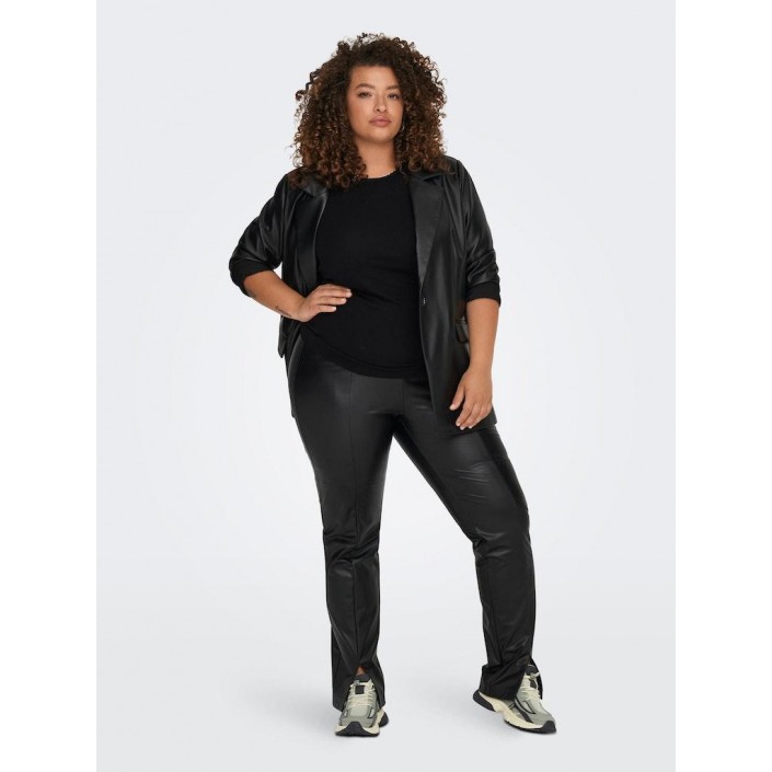 Carmakoma CARPAPAYA FAUX LEATH SLIT LEGGING C: Black | Freewear CARPAPAYA FAUX LEATH SLIT LEGGING C: - www.freewear.nl - Freewear