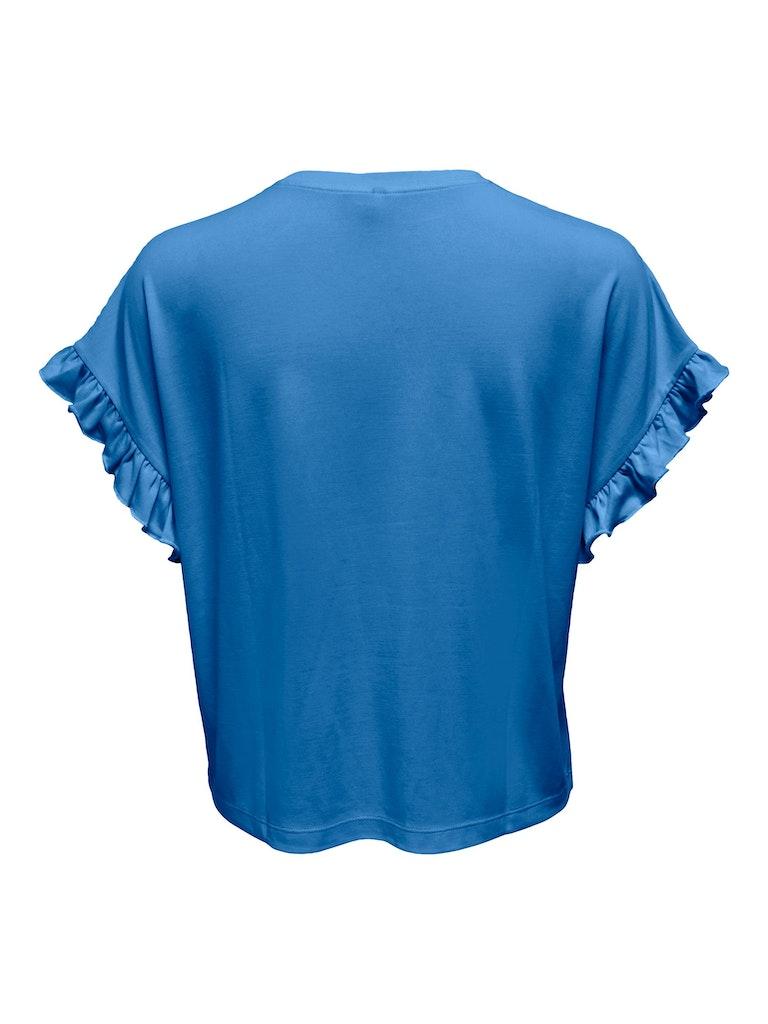 Only T-shirt Onlfree Life S/s Frill Long Top Cs 15295909 Provence Dames Maat - XS