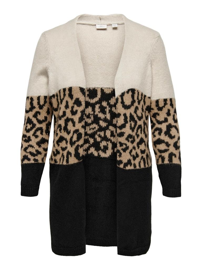 ONLY CARMAKOMA CARJADE ANIMAL LS CARDIGAN KNT Dames Vest - Maat M-46/48