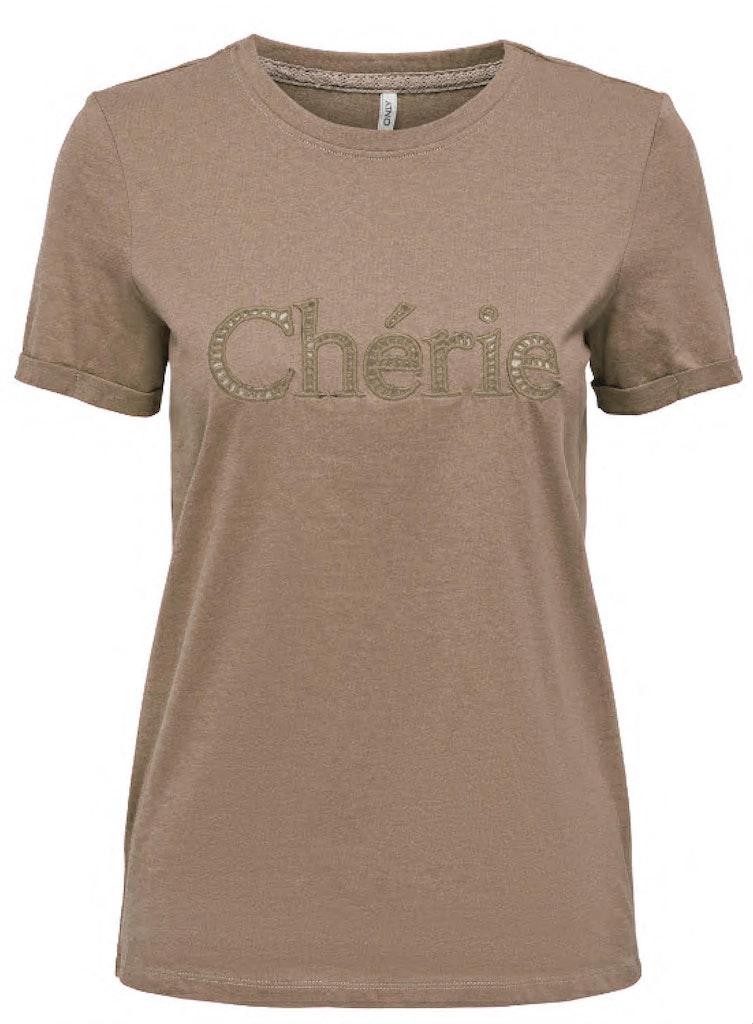 Only T-shirt Onlhunie Reg S/s Fold-up Top Box Jr 15297216 Cornstalk Dames Maat - M