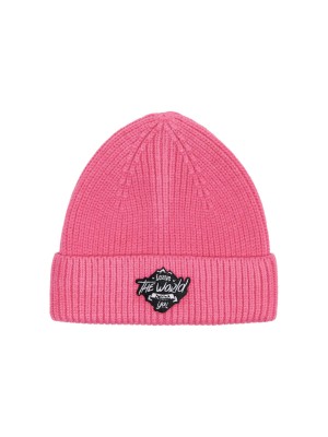 Only KOGMIKAELA BADGE BEANIE CP ACC Azalea Pink | Freewear KOGMIKAELA BADGE BEANIE CP ACC - www.freewear.nl - Freewear