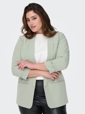 Carmakoma CARELLY 3/4 LIFE BLAZER TLR NOOS White Pepper/Melange | Freewear CARELLY 3/4 LIFE BLAZER TLR NOOS - www.freewear.nl - Freewear