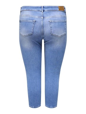 Carmakoma CARWILLY REG WAIST DNM CAPRI Light Medium Blue Denim | Freewear CARWILLY REG WAIST DNM CAPRI - www.freewear.nl - Freewear