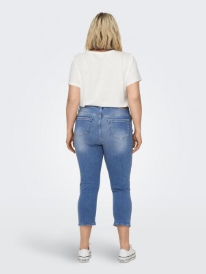 Carmakoma CARWILLY REG WAIST DNM CAPRI Light Medium Blue Denim | Freewear CARWILLY REG WAIST DNM CAPRI - www.freewear.nl - Freewear