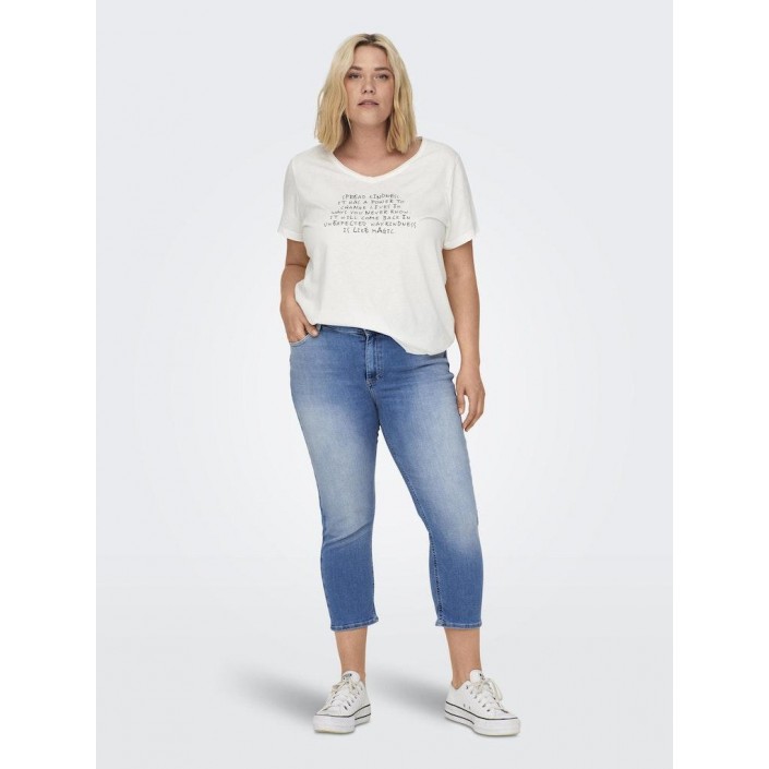 Carmakoma CARWILLY REG WAIST DNM CAPRI Light Medium Blue Denim | Freewear CARWILLY REG WAIST DNM CAPRI - www.freewear.nl - Freewear